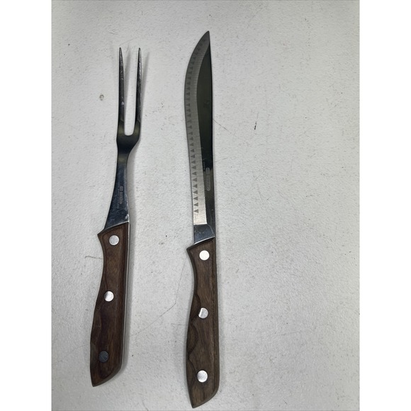 Viking Other - Vintage VIKING 9" 440-A SUPER STAINLESS CHEF'S KNIFE + CARVING FORK